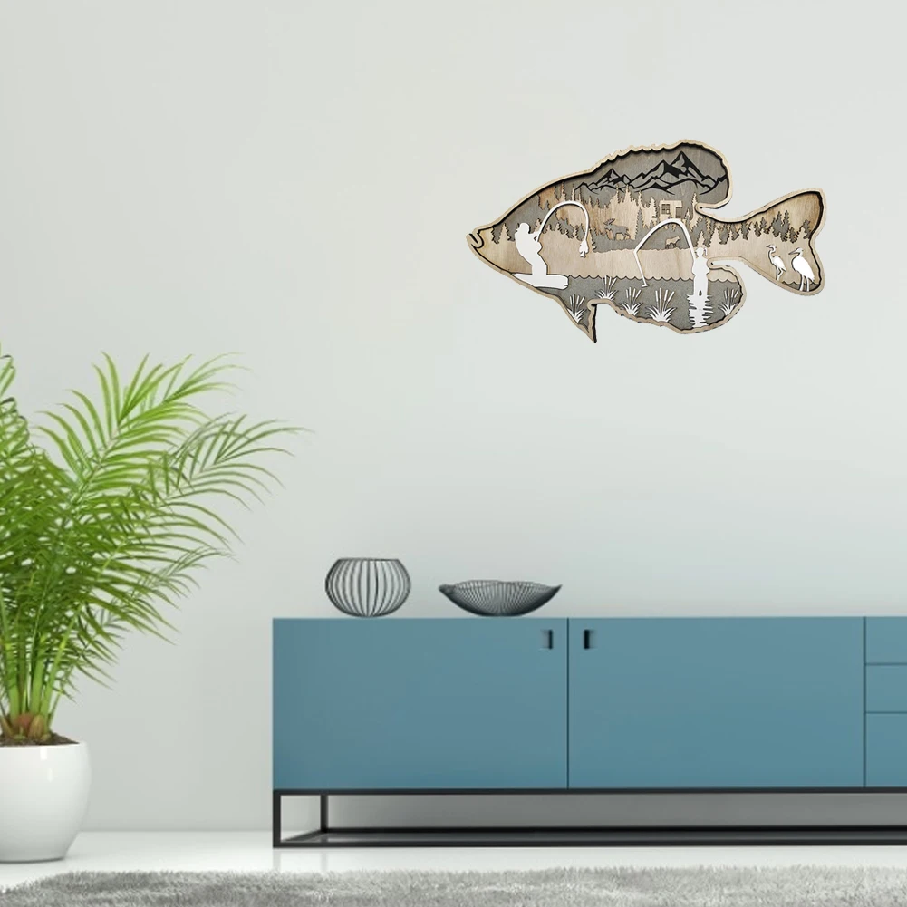 Wooden Art Bass Salmon Shape Hanging Ornament Father And Son Fishing Silhouette Home Party Wall Decor For Home Bar Restaurant
Wooden Art Bass Salmon Shape Hanging Ornament Father And Son Fishing Silhouette Home Party Wall Decor For Home Bar Restaurant