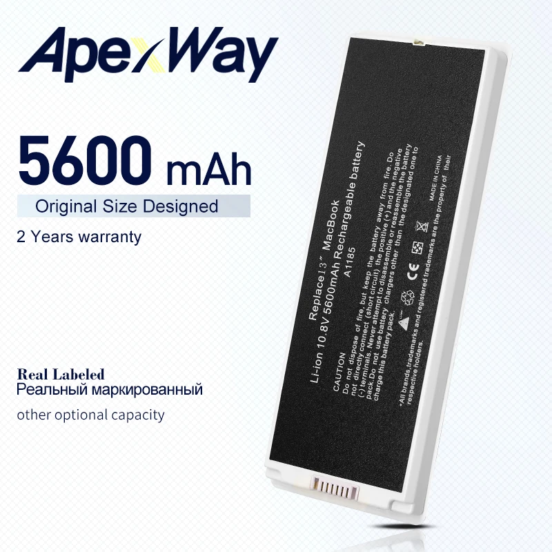 Аккумулятор ApexWay A1185 для ноутбука Apple MacBook 13 дюймов, A1181 (2006-2009 года), MA701, MB061, MB062, MB063, MB402, MB403, MB404, MB881, MC374
Аккумулятор ApexWay A1185 для ноутбука Apple MacBook 13 дюймов, A1181 (2006-2009 года), MA701, MB061, MB062, MB063, MB402, MB403, MB404, MB881, MC374