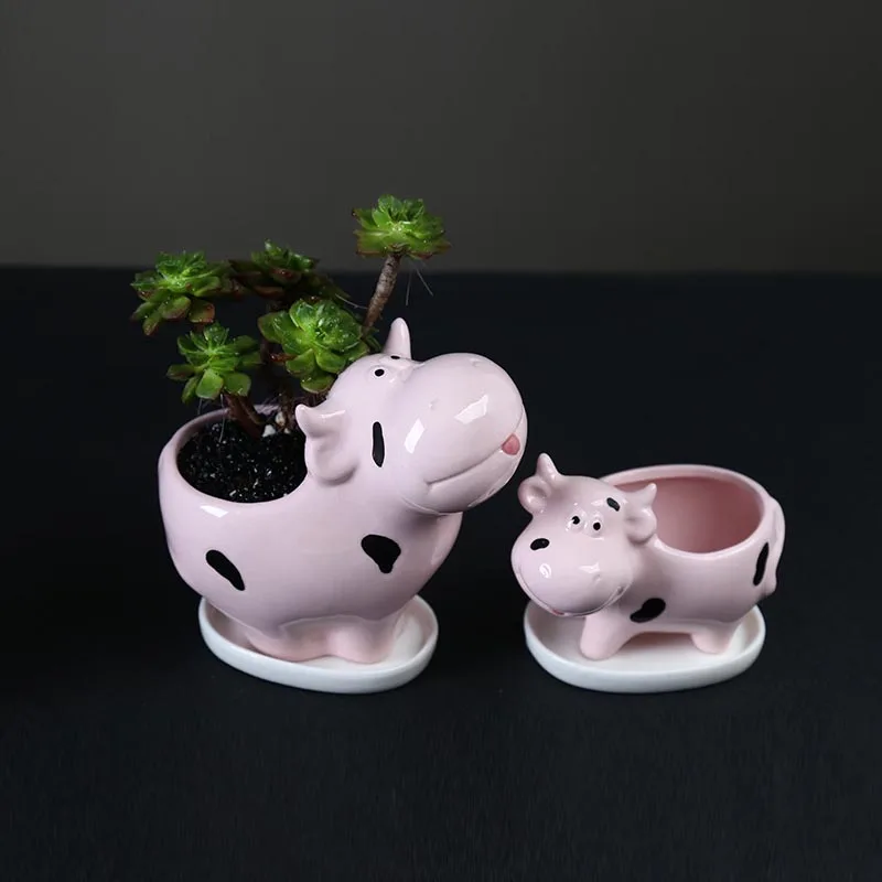 Nordic Style Ceramic Cow-Shaped Flower Pot With Tray Creative Cute Animal Succulent Pot Plant Flower Pot Decorative Home Decor
Nordic Style Ceramic Cow-Shaped Flower Pot With Tray Creative Cute Animal Succulent Pot Plant Flower Pot Decorative Home Decor
