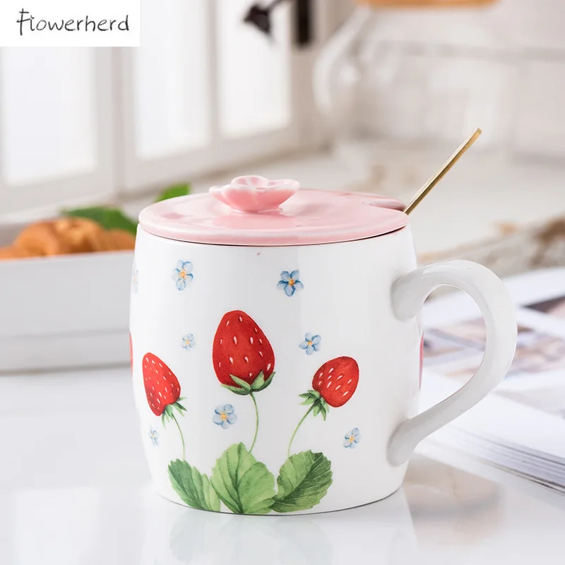 Large Strawberry Ceramic Mug Coffee Mug with Lid Spoon Coffee Cup Coffeeware Cartoon Girl Milk Breakfast Water Cup Drinkware
Large Strawberry Ceramic Mug Coffee Mug with Lid Spoon Coffee Cup Coffeeware Cartoon Girl Milk Breakfast Water Cup Drinkware