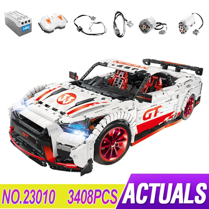 23010 GT-R RC Racing Car With Motor Led Light Fuction Remote Control MOC-25326 Building Blocks Bricks Toys Gifts 3408pcs
23010 GT-R RC Racing Car With Motor Led Light Fuction Remote Control MOC-25326 Building Blocks Bricks Toys Gifts 3408pcs