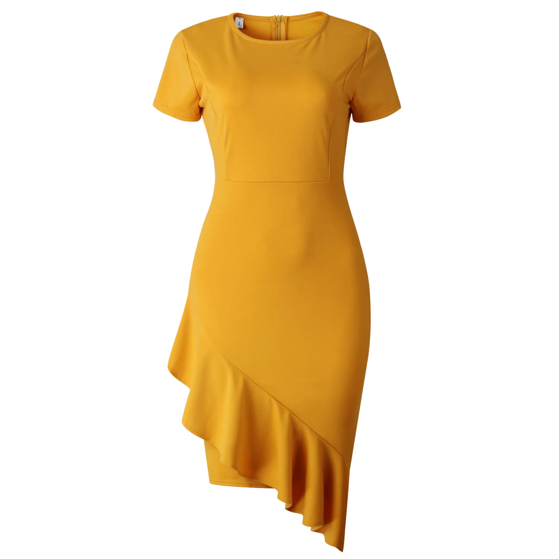 YiMinpwp Ginger Sheath Women Dresses O Neck Short Sleeve Back Vent Ruffles Ladies Prom Party Gowns Cocktail Dress Office Gown
YiMinpwp Ginger Sheath Women Dresses O Neck Short Sleeve Back Vent Ruffles Ladies Prom Party Gowns Cocktail Dress Office Gown
