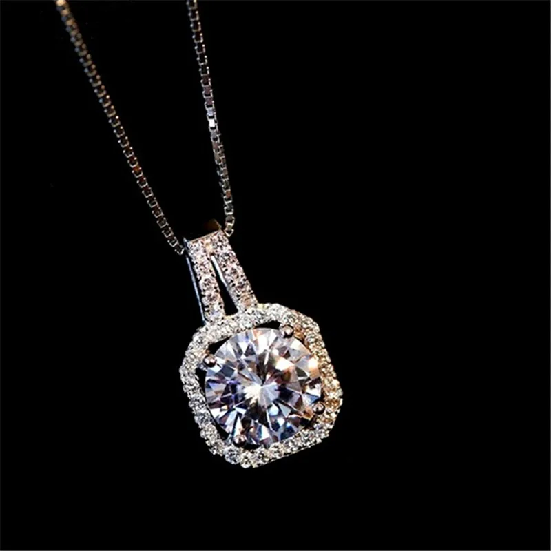Luxury Female White Crystal Pendant Necklace Cute 925 Sterling Silver Chain Necklaces For Women Charm Vintage Wedding Necklace
Luxury Female White Crystal Pendant Necklace Cute 925 Sterling Silver Chain Necklaces For Women Charm Vintage Wedding Necklace