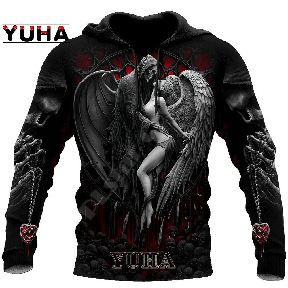 With Angel Devil 3D full print Death Skull autumn men's hoodie 2022 new unisex casual pullover street clothes
With Angel Devil 3D full print Death Skull autumn men's hoodie 2022 new unisex casual pullover street clothes