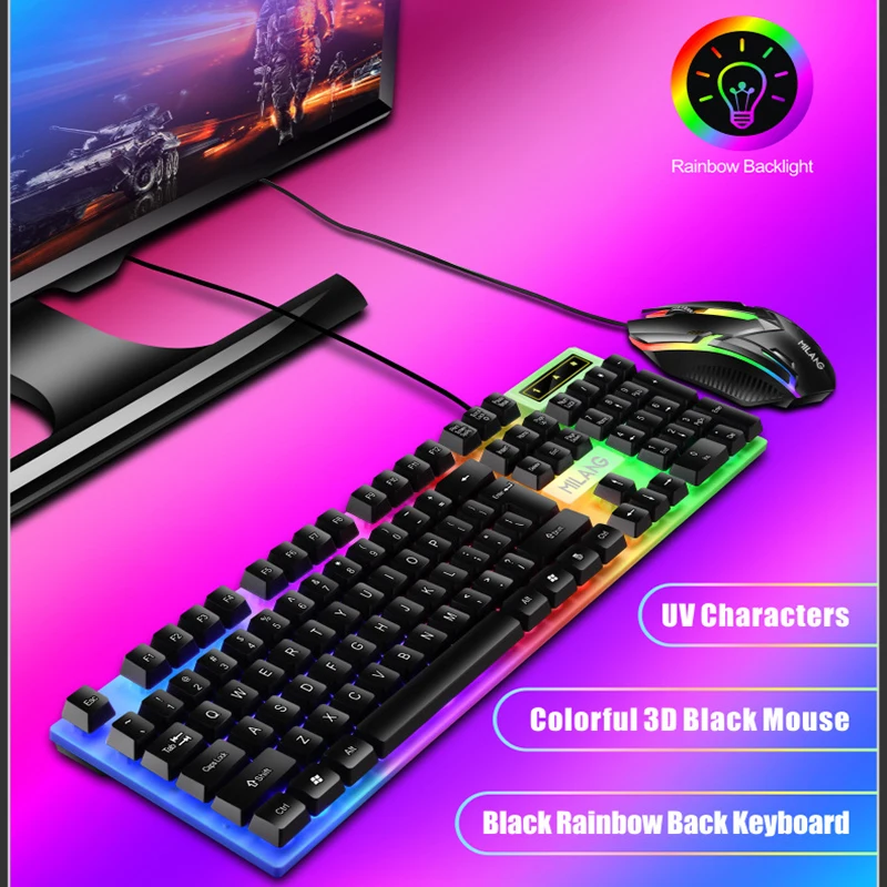 Semi Mechanical Keyboard and Mouse Set USB Wired Colorful Backlit Feel LOL for Desktop PC Notebook Computer Laptop Accessories
Semi Mechanical Keyboard and Mouse Set USB Wired Colorful Backlit Feel LOL for Desktop PC Notebook Computer Laptop Accessories