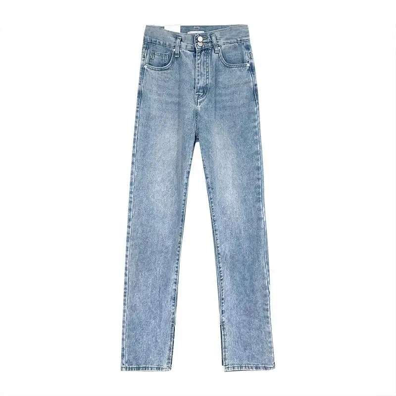 European and American style retro pants leg split high jeans women's spring and autumn high waist straight mop pants slim micro
European and American style retro pants leg split high jeans women's spring and autumn high waist straight mop pants slim micro
