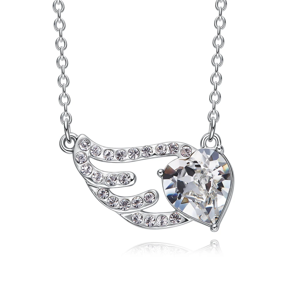 Wings Heart-shaped Pendant Necklace 925 Sterling Silver Accessories with Clear Zircon Crystal Necklace for Women Fine Jewelry
Wings Heart-shaped Pendant Necklace 925 Sterling Silver Accessories with Clear Zircon Crystal Necklace for Women Fine Jewelry
