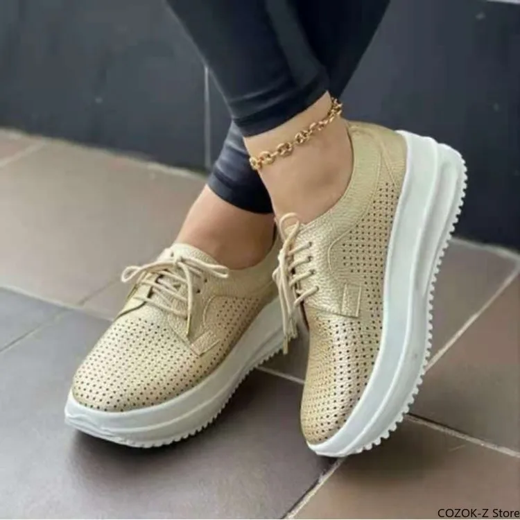 Women Shoes Fashion Casual SolidPU Hollow Breathable Mesg Round Toe Strap Flat Platform Comfortable Sneakers Zapatillas Mujer
Women Shoes Fashion Casual SolidPU Hollow Breathable Mesg Round Toe Strap Flat Platform Comfortable Sneakers Zapatillas Mujer