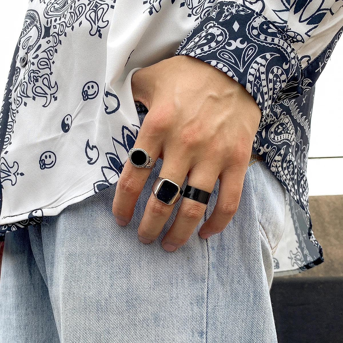3Pcs/Set Retro Punk Men's Ring Set of Rings Geometric Chunky Statement Couple Rings Hip Hop Accessories Jewelry Party Gifts
3Pcs/Set Retro Punk Men's Ring Set of Rings Geometric Chunky Statement Couple Rings Hip Hop Accessories Jewelry Party Gifts