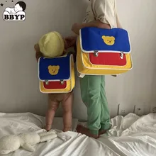 Baby Cartoon Bear Bag Polyester Safety Harness Backpack Children Kindergarten Boys Girls Comfortable Schoolbag Toddler
