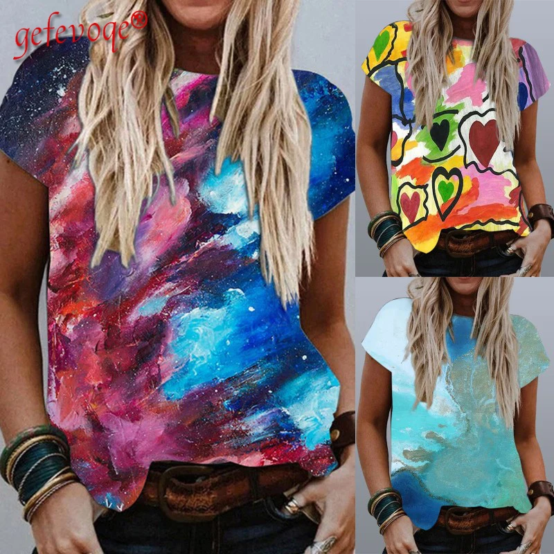 Summer Women Camo Printing T Shirt Loose Short Sleeve O-neck Tops Graffiti Fashion Plus Size TShirt Femme Retro Women's Clothing
Summer Women Camo Printing T Shirt Loose Short Sleeve O-neck Tops Graffiti Fashion Plus Size TShirt Femme Retro Women's Clothing