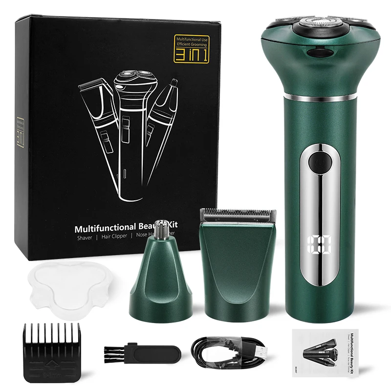 Professional Electric Shaver 3 in 1 Razor 4D Men's Electric Hair Clipper USB Rechargeable Hair Trimmer Hair Cutter for Men
Professional Electric Shaver 3 in 1 Razor 4D Men's Electric Hair Clipper USB Rechargeable Hair Trimmer Hair Cutter for Men