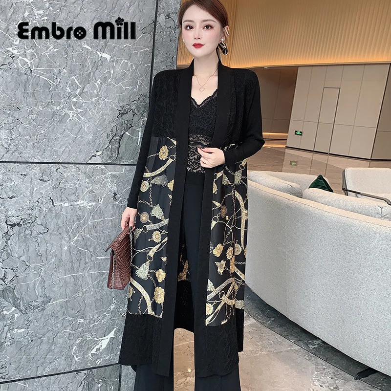 Fashion Stitching Pattern Knitted Open Stitch Women's Spring And Autumn New Long Sleeve Elegant Mid-Length Lady Coat One Size
Fashion Stitching Pattern Knitted Open Stitch Women's Spring And Autumn New Long Sleeve Elegant Mid-Length Lady Coat One Size