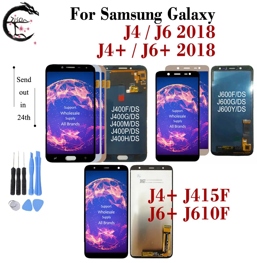 ЖК дисплей для Samsung Galaxy J4 + J415F J6 J610FN J400 J600 2018 сенсорный экран дигитайзер в сборе J6Plus
