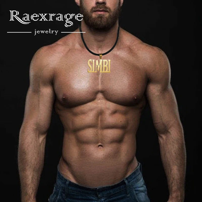 Ожерелье Raexrage для мужчин и женщин кожаный шнур 3 мм с именем на заказ регулируемое