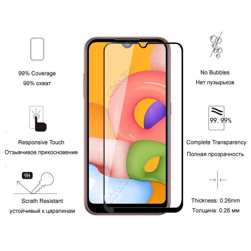 For Samsung Galaxy A01 Front Screen Protector Protective Tempered Glass & Camera Lens Film
For Samsung Galaxy A01 Front Screen Protector Protective Tempered Glass & Camera Lens Film
