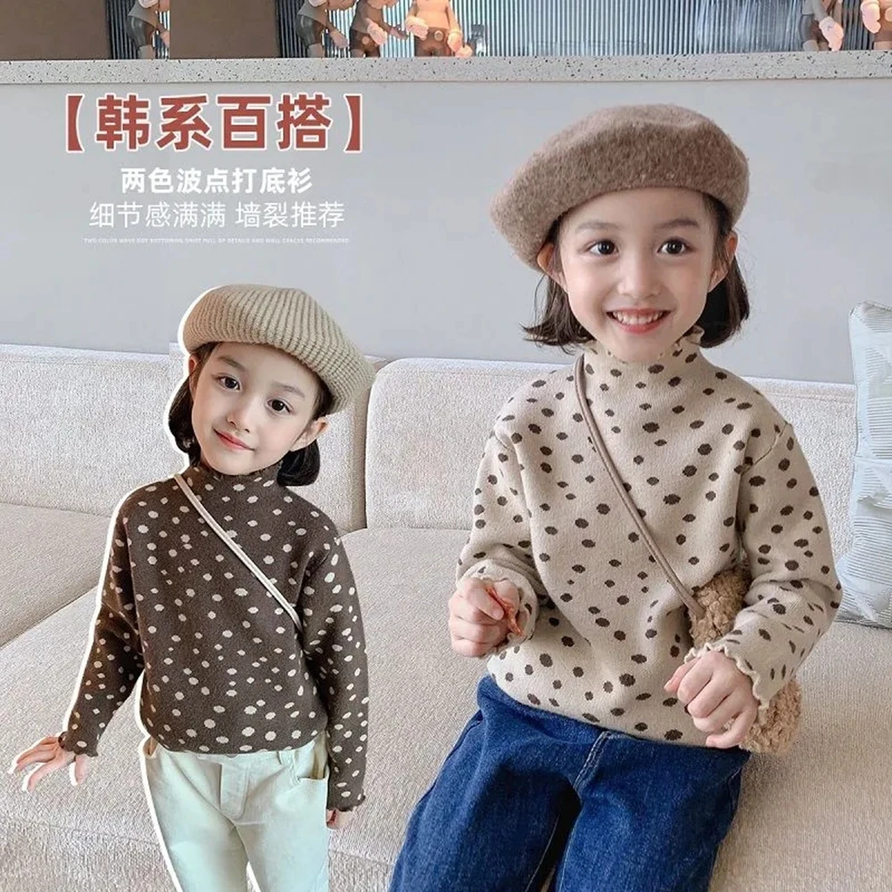 2-14 Years Children's Clothing Girls Turtleneck Fleece Sweater For Girl Toddler Baby Winter Cothes Cute Print Knitted Sweaters
2-14 Years Children's Clothing Girls Turtleneck Fleece Sweater For Girl Toddler Baby Winter Cothes Cute Print Knitted Sweaters