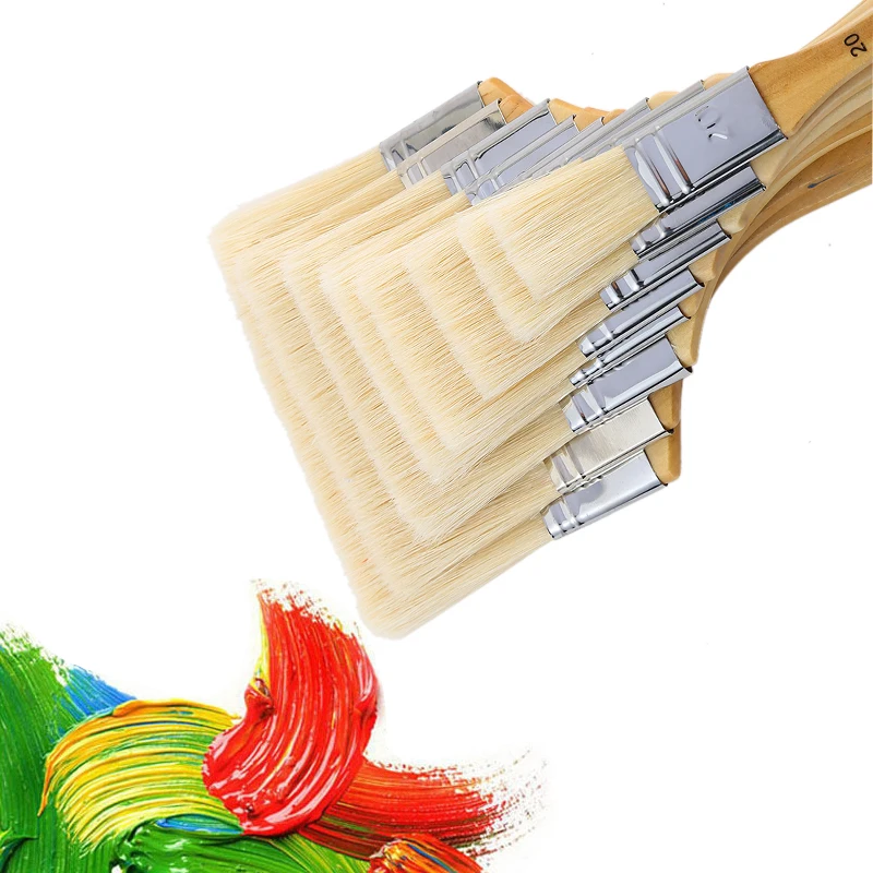 Art Supplies Painting Brush Home Tool Wall Decor Reusable Bristle Gouache With Wood Handles Oil Painting Gift