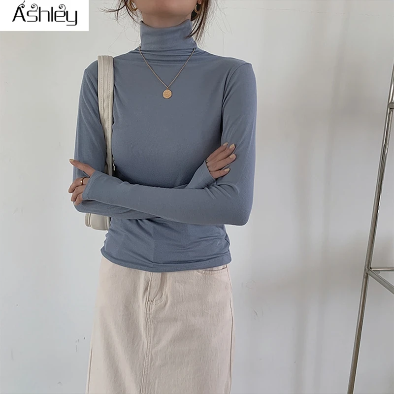 Ashley Casual solid color women sweater Long sleeve ruffled high neck knitted pullover Office ladies autumn pullover 2020
Ashley Casual solid color women sweater Long sleeve ruffled high neck knitted pullover Office ladies autumn pullover 2020