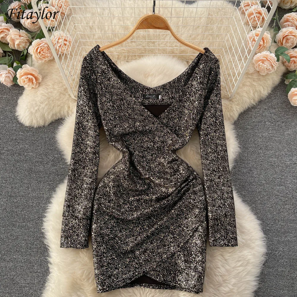 Fitaylor Spring Women Deep V-neck Sexy Dress Lady Eveing Party Short Prom Dress Female Sheath Long Sleeve Tassel Clothes
Fitaylor Spring Women Deep V-neck Sexy Dress Lady Eveing Party Short Prom Dress Female Sheath Long Sleeve Tassel Clothes