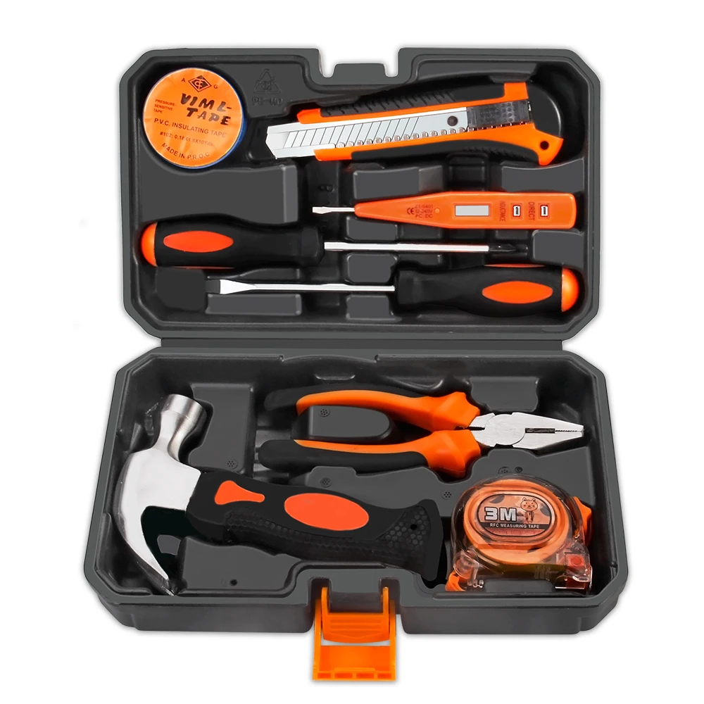 Srunv 20 sets of 9 pcs hand tool set household kit set in hard case with claw hammer pliers screwdriver
Srunv 20 sets of 9 pcs hand tool set household kit set in hard case with claw hammer pliers screwdriver