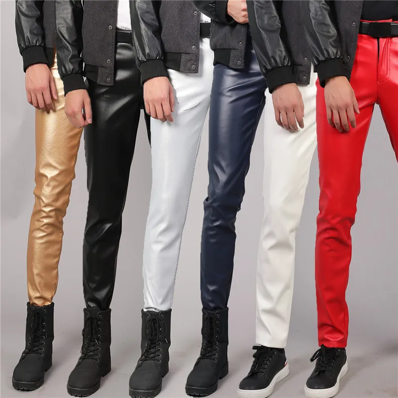 Mens Motorcycle PU Leather Pants Slim Shiny Gold Silver Metallic Pants Trousers Nightclub Stage Perform Pants for Singers Dancer
Mens Motorcycle PU Leather Pants Slim Shiny Gold Silver Metallic Pants Trousers Nightclub Stage Perform Pants for Singers Dancer