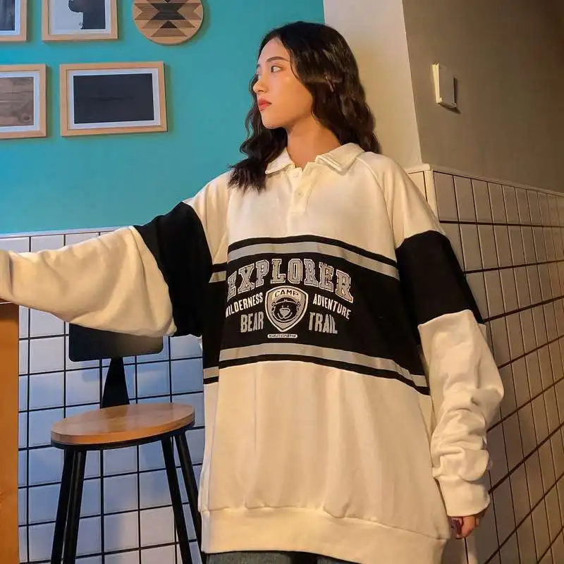 Sweatshirt 2021 Autumn Vintage Loose Hoodie Harajuku Top Long Sleeve Student Pullovers Polo Collar Hoodies Women Print Bear
Sweatshirt 2021 Autumn Vintage Loose Hoodie Harajuku Top Long Sleeve Student Pullovers Polo Collar Hoodies Women Print Bear
