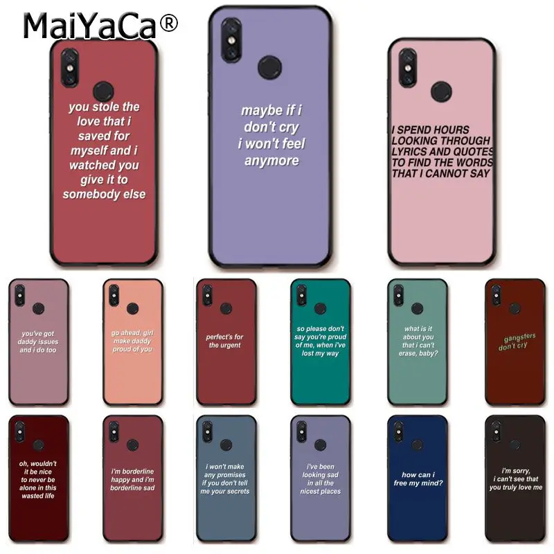 MaiYaCa цветной фон любовь текст телефонный чехол для Xiaomi mi5 6 A1 A2 Lite Mi9 9SE mi8lite F1 Mix2 2S Max2