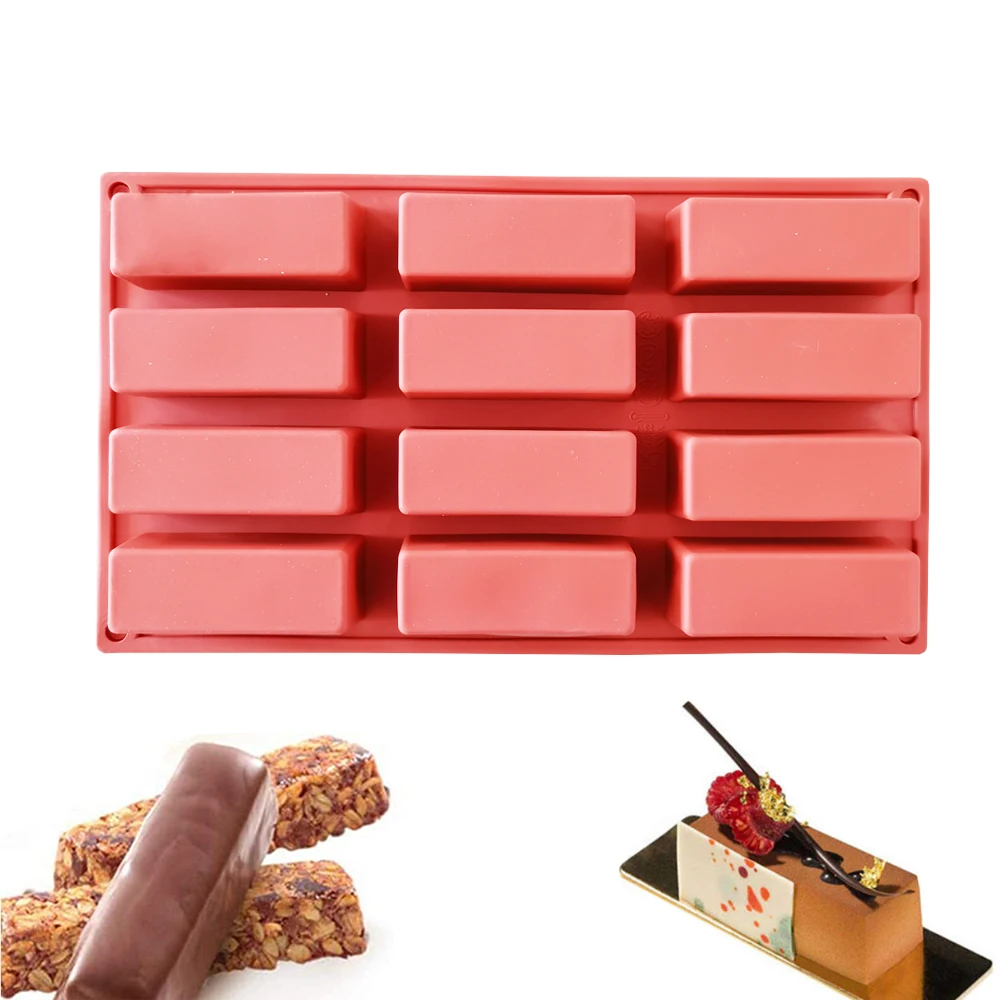 New 12 Cavity Rectangle Silicone Cake Mold Cookies 3D DIY Soap Handmade Kitchen Reuse Baking Tool Decorating Mousse Making Mould
New 12 Cavity Rectangle Silicone Cake Mold Cookies 3D DIY Soap Handmade Kitchen Reuse Baking Tool Decorating Mousse Making Mould