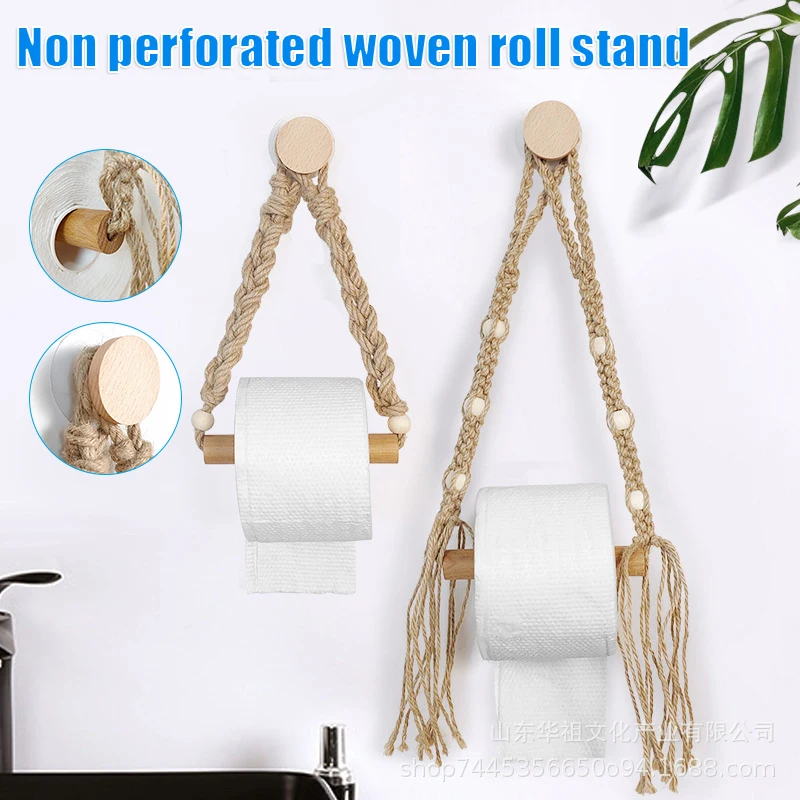 Roll Paper Holder Hemps Rope Woven Retro Punch Free Toilet Paper Bathroom Towel Rack LB88
Roll Paper Holder Hemps Rope Woven Retro Punch Free Toilet Paper Bathroom Towel Rack LB88