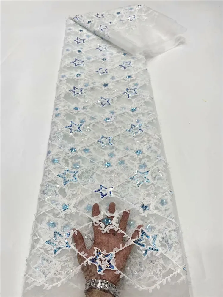 Hot Sale 5yards/lot African Nigerian Net Voile Sequins Lace Fabric High Quality French Mesh Lace Fabric For Wedding Sewing DF126
Hot Sale 5yards/lot African Nigerian Net Voile Sequins Lace Fabric High Quality French Mesh Lace Fabric For Wedding Sewing DF126