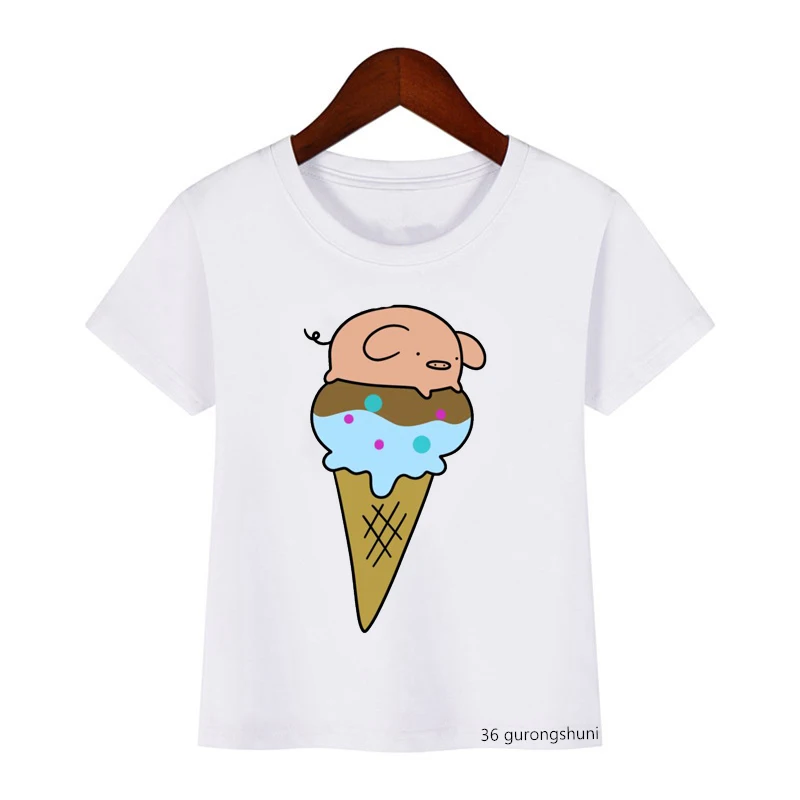 Детская футболка с графическим принтом мороженого милая мультяшная для