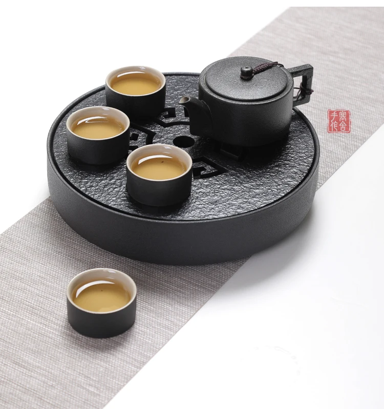 Vintage Black Pottery Kung Fu Tea Set Combo Ceramic Tea Tray Travel Home Business Gift Portable Juego De Te Home Garden BE50TT 
Vintage Black Pottery Kung Fu Tea Set Combo Ceramic Tea Tray Travel Home Business Gift Portable Juego De Te Home Garden BE50TT