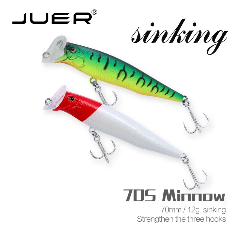 JUER Sinking 12G /70mm Large Flat Mouth With A Metal Steel Ball Inside The Lure Of A Sharp Vibration Of The Tail Three Hook
JUER Sinking 12G /70mm Large Flat Mouth With A Metal Steel Ball Inside The Lure Of A Sharp Vibration Of The Tail Three Hook