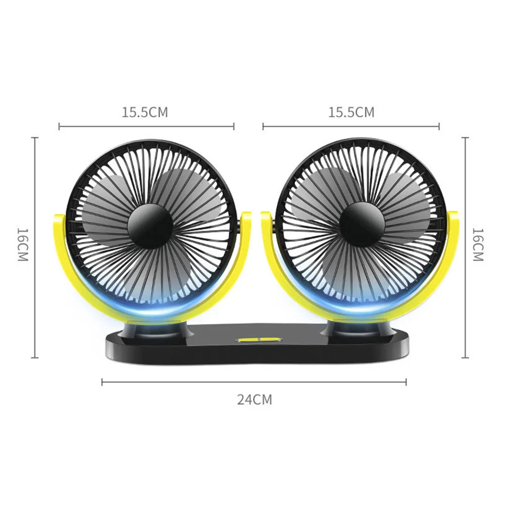 12V/24V Summer Mini Electric Dual Head Car Fan Low Noise 360 Degree Rotating Cooling Fan Cooler for Cars Truck
12V/24V Summer Mini Electric Dual Head Car Fan Low Noise 360 Degree Rotating Cooling Fan Cooler for Cars Truck