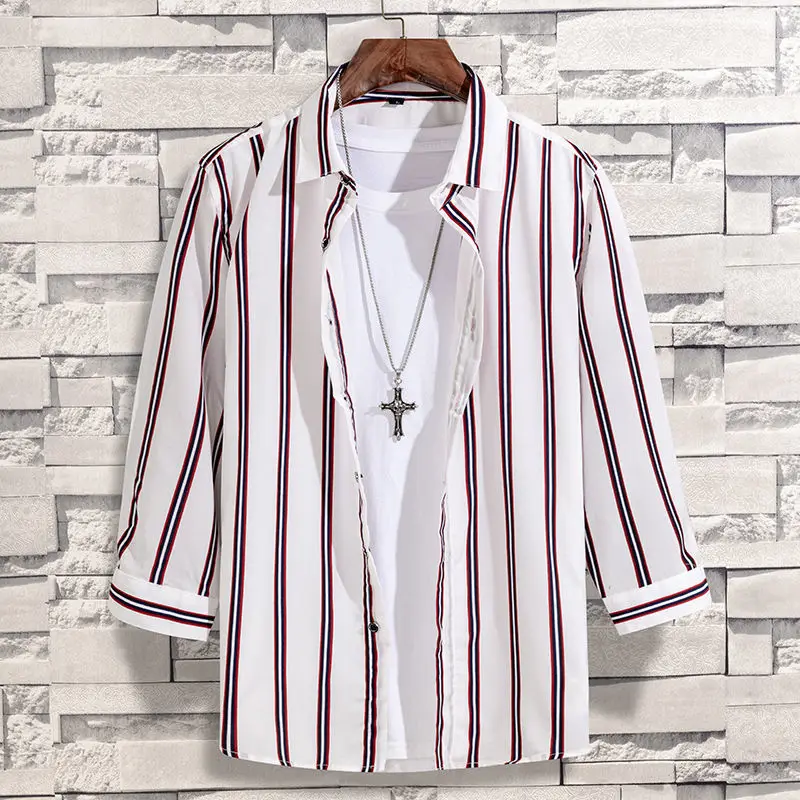 Striped Shirt Men High Quality Fashion Korean Clothes Summer New Half Sleeve Shirt Stretchy Ice Silk Youth Gentleman Elegant Top
Striped Shirt Men High Quality Fashion Korean Clothes Summer New Half Sleeve Shirt Stretchy Ice Silk Youth Gentleman Elegant Top