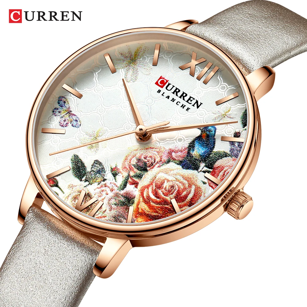 CURREN Beautiful Flower Design Watches Women Fashion Casual Leather Wristwatch Ladies Watch Female Clock Women's Quartz Watch
CURREN Beautiful Flower Design Watches Women Fashion Casual Leather Wristwatch Ladies Watch Female Clock Women's Quartz Watch