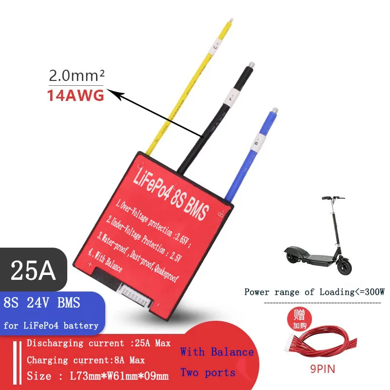 BMS 8 S LiFePo4 баланс 24V 25A 35A 45A 60A 80A разгрузка 3,2 V 3,65 V LiFePO4 батарея, подключенная к 8 серии ebike
BMS 8 S LiFePo4 баланс 24V 25A 35A 45A 60A 80A разгрузка 3,2 V 3,65 V LiFePO4 батарея, подключенная к 8 серии ebike