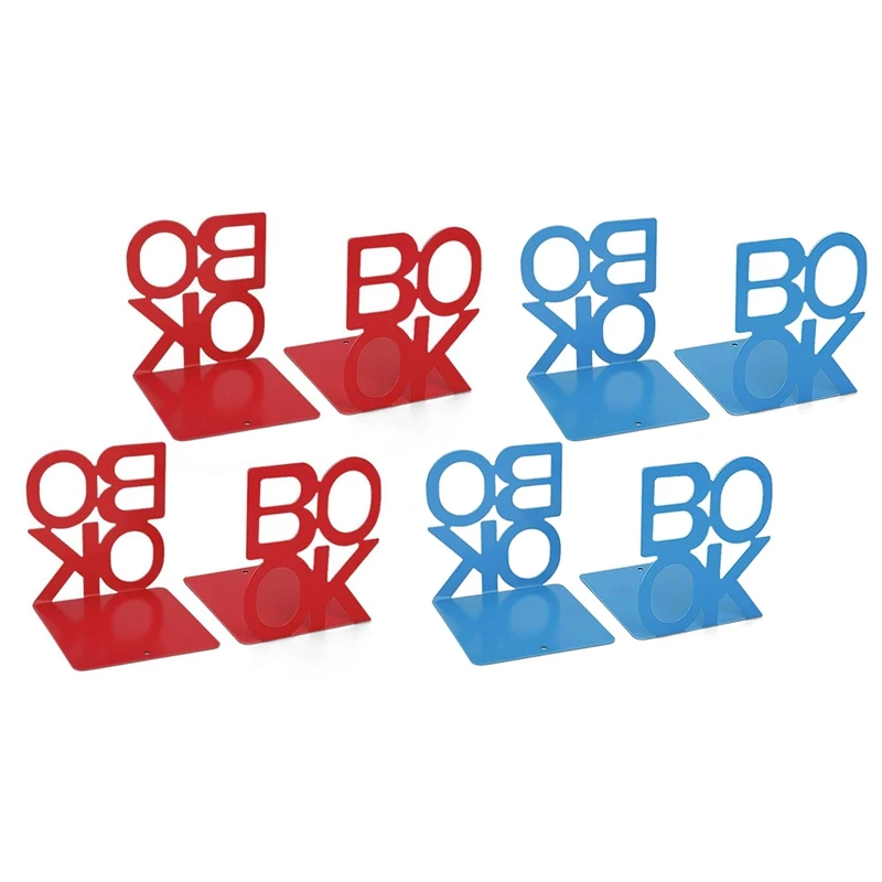 8 Pcs Metal Bookends, Book Ends Letter Pattern Book Ends for Shelves Office Decorative, 4 Pcs Red & 4 Pcs Blue
8 Pcs Metal Bookends, Book Ends Letter Pattern Book Ends for Shelves Office Decorative, 4 Pcs Red & 4 Pcs Blue