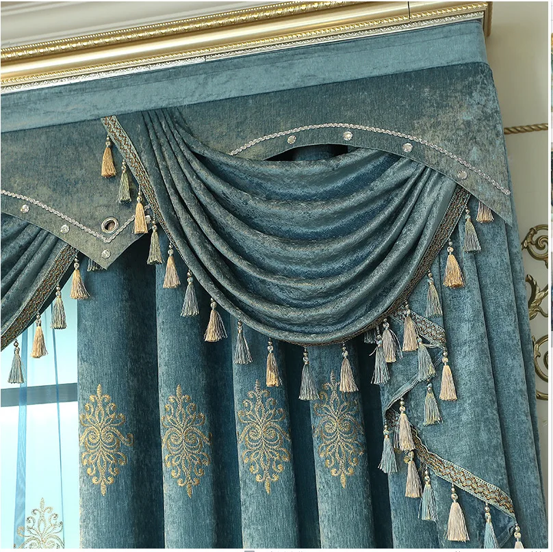 Luxury European Chenille Embroidery Thickened Shading Curtains for Living Dining Room Bedroom.
Luxury European Chenille Embroidery Thickened Shading Curtains for Living Dining Room Bedroom.