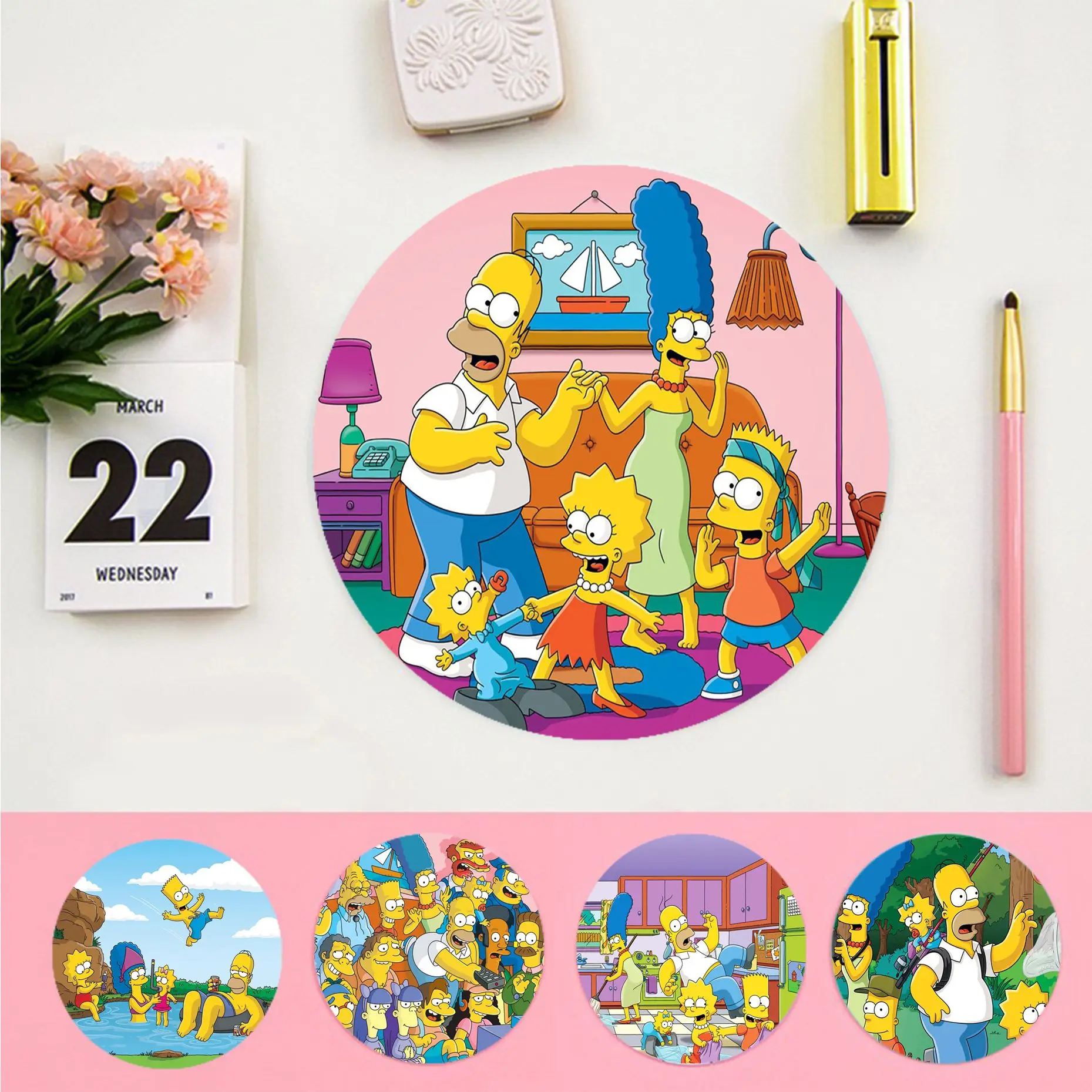 Disney The Simpsons gamer play mats round gaming Mousepad computer desk mat for gaming 
Disney The Simpsons gamer play mats round gaming Mousepad computer desk mat for gaming