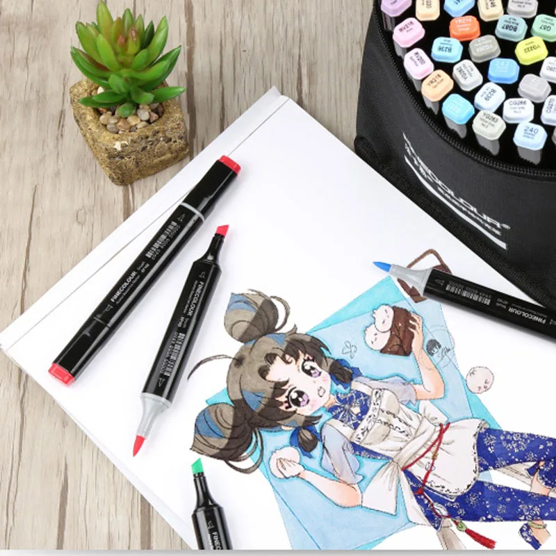 Professional Brush FINECOLOUR Art Marker Twin Tip (Color Set) Soft Brush Oblique Alcohol Ink Comic Design Art Supplies EF102
Professional Brush FINECOLOUR Art Marker Twin Tip (Color Set) Soft Brush Oblique Alcohol Ink Comic Design Art Supplies EF102