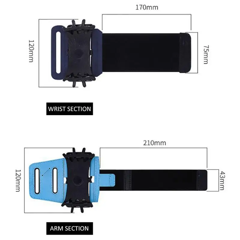 Silicone Sport Running Jogging Phone Bag 180° Rotating Adjustable Band Holder Gym Mobile Arm For 4.5-6.7 | Спорт и развлечения