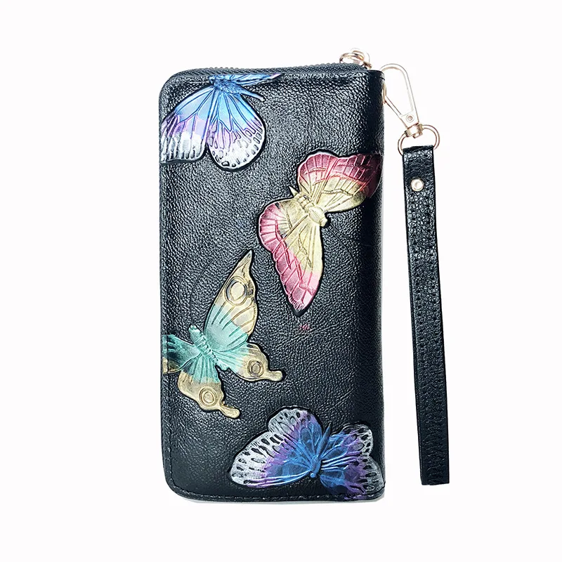 Women Wallets Luxury Designer Wallet Clutch Hand Painted Three Dimensional Flowers Retro Zipper Wallet Coin Card Holder Purses 
Women Wallets Luxury Designer Wallet Clutch Hand Painted Three Dimensional Flowers Retro Zipper Wallet Coin Card Holder Purses