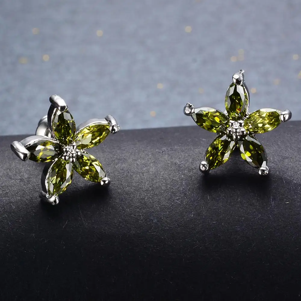 Boho Female Small Star Stud Earrings Fashion Silver Color Wedding Earrings For Women Cute Peridot Zircon Stone Earrings
Boho Female Small Star Stud Earrings Fashion Silver Color Wedding Earrings For Women Cute Peridot Zircon Stone Earrings