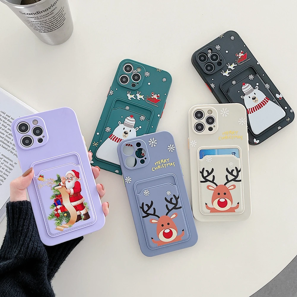 Soft Silicone Wallet Card Holder Cover For iPhone 13 12 Pro Max 7 8 Plus 11 X Xr Xs Max SE 2 Merry Christmas Gift Cute Deer Case
Soft Silicone Wallet Card Holder Cover For iPhone 13 12 Pro Max 7 8 Plus 11 X Xr Xs Max SE 2 Merry Christmas Gift Cute Deer Case