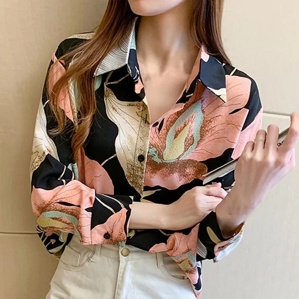 Women Blouses Shirts Sexy Shirt Tops Office Lady Blusas Long Sleeve Turn Down Collar Single-breasted Floral Print Shirt Blouse
Women Blouses Shirts Sexy Shirt Tops Office Lady Blusas Long Sleeve Turn Down Collar Single-breasted Floral Print Shirt Blouse
