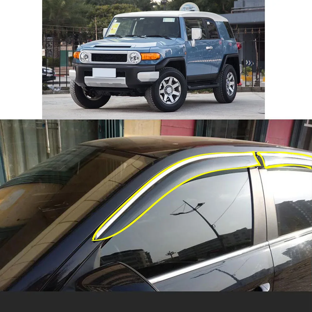 Car Body Styling Sticker Plastic Window Glass Wind Visor Rain/Sun Guard Vent Parts For TOYOTA FJ CRUISER 2007-2010 2011-2019
Car Body Styling Sticker Plastic Window Glass Wind Visor Rain/Sun Guard Vent Parts For TOYOTA FJ CRUISER 2007-2010 2011-2019