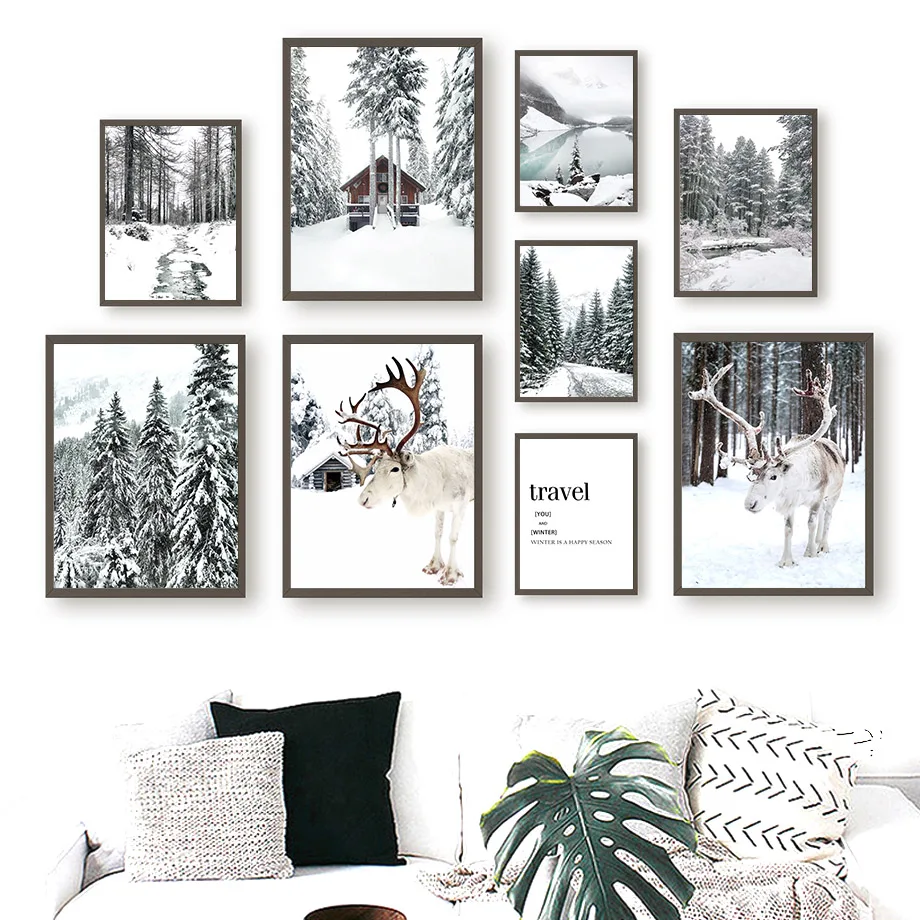 Reindeer Cedar Winter Snow Forest House Wall Art Canvas Painting Nordic Posters Prints Wall Pictures For Living Room Decoration
Reindeer Cedar Winter Snow Forest House Wall Art Canvas Painting Nordic Posters Prints Wall Pictures For Living Room Decoration
