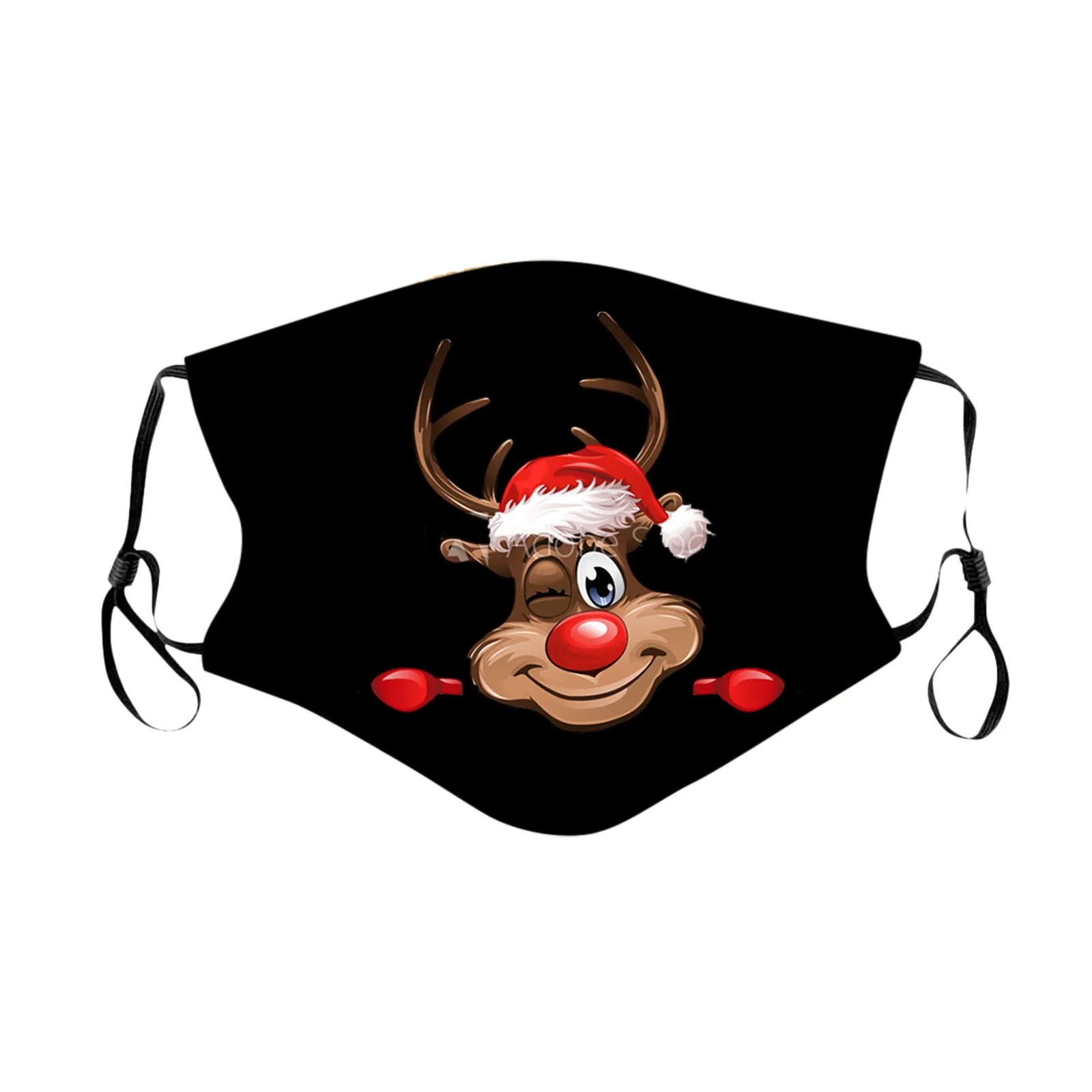 1pc Christmas Facial Reusable Mouth Mask Washable Face Mask Adjustable Straps Windproof Mouth-muffle Mask Breathable Masker